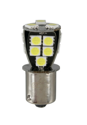 24/32V Led series - 18 SMD x 1 chip - (P21W) - BA15s - 1 pz  - D/Blister - Bianco - Doppia polarità - Resistenza incorporata