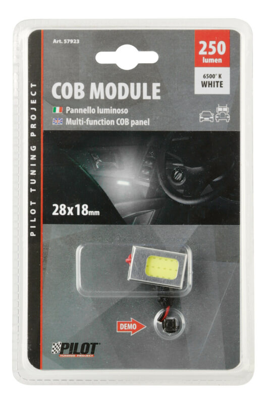 10-30V Mega-Led - Pannello COB 18 chips - 28x18 mm - 2,8W - 1 pz - D/Blister - Bianco - immagine 3