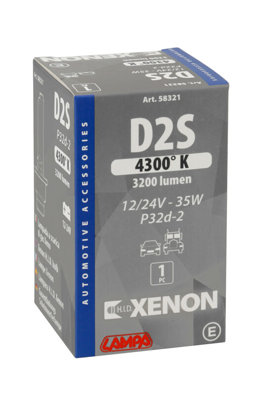 Lampada HID Xenon 4.300°K - D2S - 35W - P32d-2 - 1 pz - Scatola - immagine 4