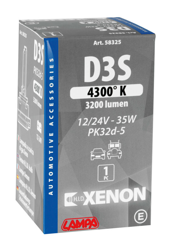 Lampada HID Xenon 4.300°K - D3S - 35W - PK32d-5 - 1 pz - Scatola - immagine 4