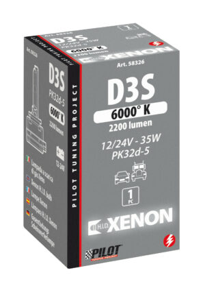 Lampada HID Xenon 6.000°K - D3S - 35W - PK32d-5 - 1 pz  - Scatola - immagine 4