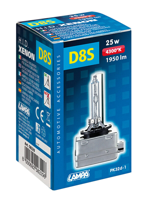 Lampada HID Xenon 4.300°K - D8S - 25W - PK32d-1 - 1 pz - Scatola - immagine 4