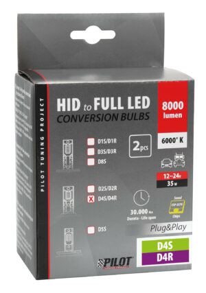 12-24V Lampade a Led per conversione fari Xenon - (D4S-D4R) - 35W - 2 pz  - Scatola - immagine 3