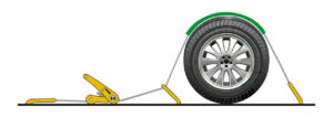 Nastro tensore con cricchetto per bisarca, gancio girevole - 3000 Kg - 3,5x250 cm - immagine 5