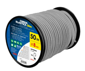 Corda elastica in bobina - Ø 8 mm - 50 m - Grigio