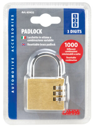 Lucchetto in ottone a combinazione variabile - 40 mm - immagine 3