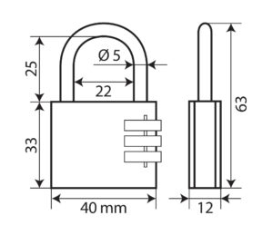 Lucchetto in ottone a combinazione variabile - 40 mm - immagine 2