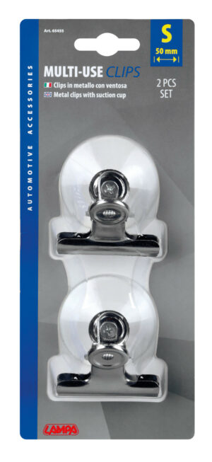 Set 2 clips in metallo con ventosa - S - 50 mm - immagine 4