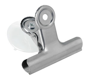 Set 2 clips in metallo con ventosa - L - 75 mm