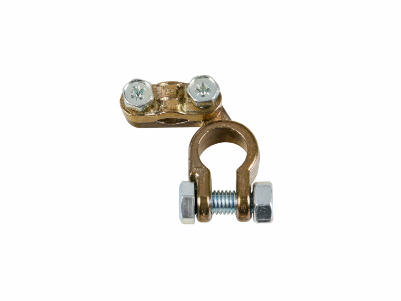 Morsetto batteria rinforzato; fissaggio cavo a piastrina - max cavo Ø 35 mm² - Polo negativo