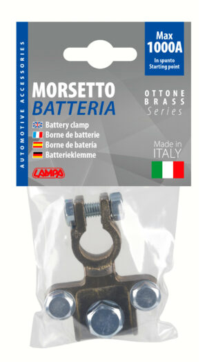Morsetto batteria pesante; fissaggio cavo a capocorda su vite - foro capocorda Ø 8/10/8 mm - Polo positivo - immagine 2