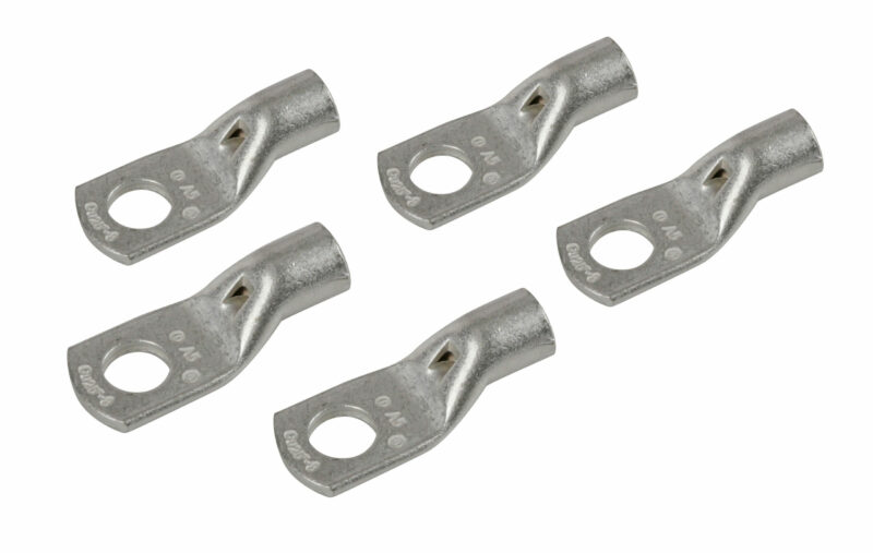 Set 5 pz capicorda da graffare in rame stagnato - sezione 25 mm² - foro 8 mm