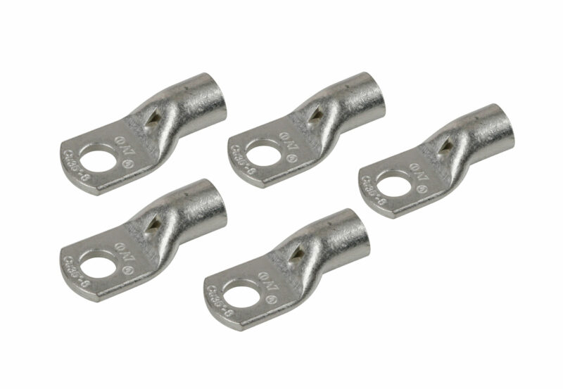 Set 5 pz capicorda da graffare in rame stagnato - sezione 35 mm² - foro 8 mm
