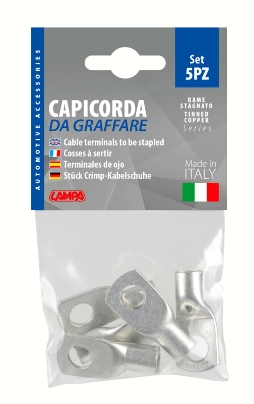 Set 5 pz capicorda da graffare in rame stagnato - sezione 35 mm² - foro 10 mm - immagine 3