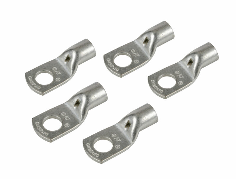 Set 5 pz capicorda da graffare in rame stagnato - sezione 35 mm² - foro 10 mm