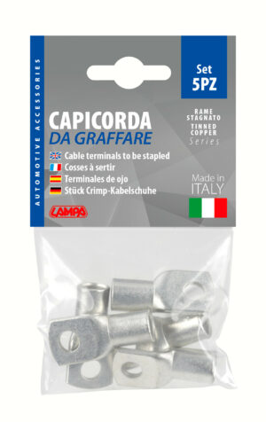 Set 5 pz capicorda da graffare in rame stagnato - sezione 50 mm² - foro 8 mm - immagine 3
