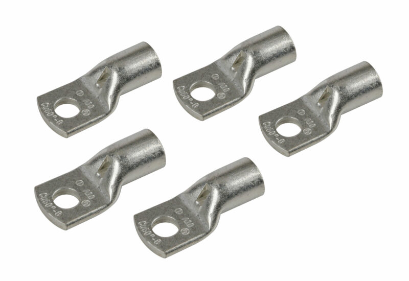 Set 5 pz capicorda da graffare in rame stagnato - sezione 50 mm² - foro 8 mm