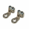 Set 2 pz capicorda di potenza in ottone nichelato, con fissaggio cavo a piastrina - Sezione 25 mm², foro 8 mm