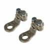 Set 2 pz capicorda di potenza in ottone nichelato, con fissaggio cavo a piastrina - Sezione 35 mm², foro 10 mm
