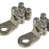 Set 2 pz capicorda di potenza in ottone nichelato, con fissaggio cavo a doppia piastrina - Sezione 70 mm², foro 12 mm