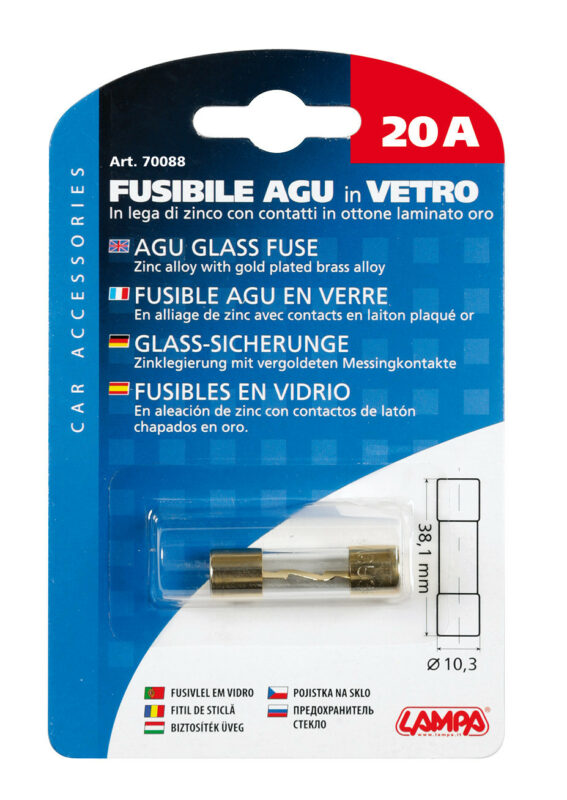 Fusibile AGU in vetro, 12/32V - 20A - immagine 2