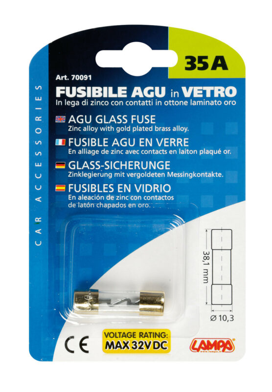 Fusibile AGU in vetro, 12/32V - 35A - immagine 2