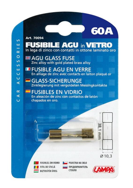 Fusibile AGU in vetro, 12/32V - 60A - immagine 2
