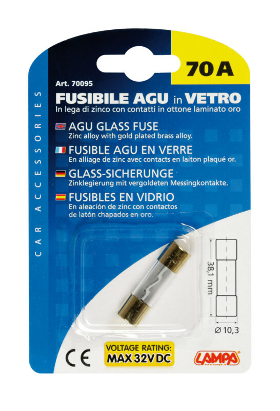 Fusibile AGU in vetro, 12/32V - 70A - immagine 2