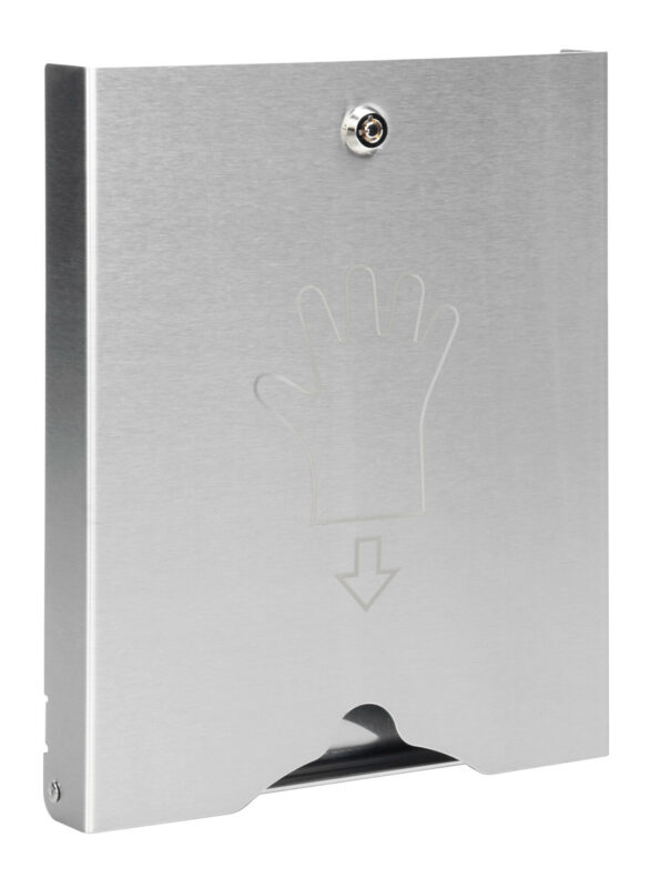 Dispenser in acciaio inox con serratura per guanti monouso