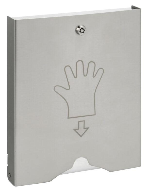 Dispenser in acciaio inox con serratura per guanti monouso - immagine 3
