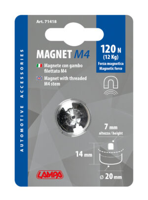 Magnet M4, magnete con gambo filettato M4 - immagine 4
