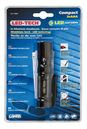 Led-Tech, torcia in alluminio 9 Led - immagine 3