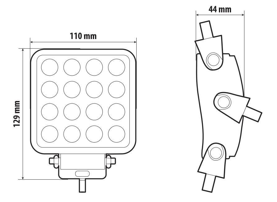 WL-26, faro ausiliario a 16 Led - 10/30V - Bianco - immagine 3