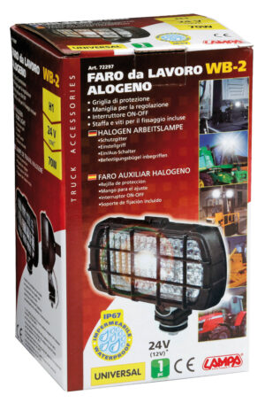 WB-2, faro da lavoro alogeno rettangolare, 12/24V - immagine 4