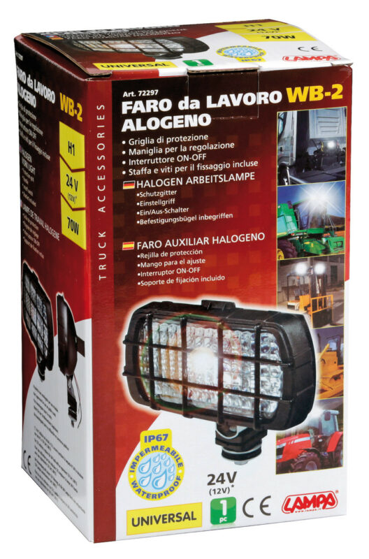 WB-2, faro da lavoro alogeno rettangolare, 12/24V - immagine 4