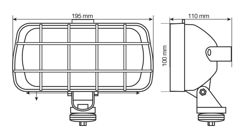 WB-2, faro da lavoro alogeno rettangolare, 12/24V - immagine 3