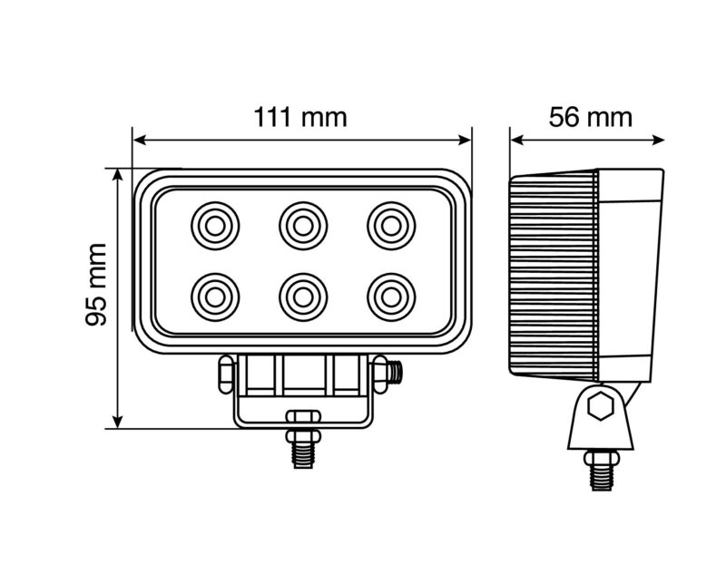 WL-2, faro ausiliario a 6 Led - 10/30V - Bianco - immagine 3