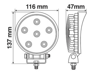 WL-12, faro ausiliario a 6 Led - 12/24V - Bianco - immagine 3