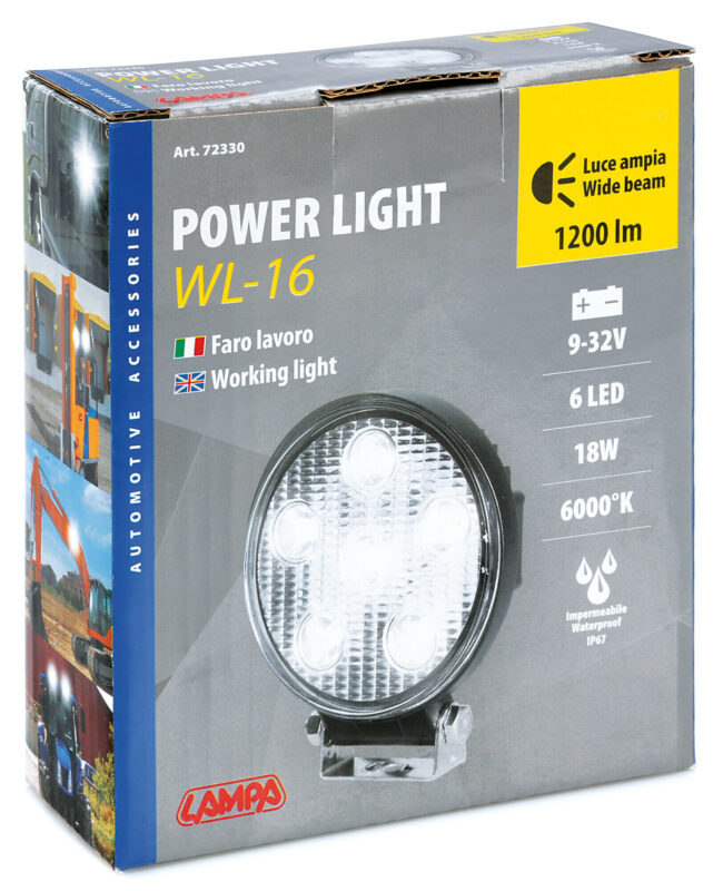 WL-16, faro ausiliario a 6 Led - 9-32V - Bianco - immagine 4