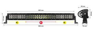 Barra a Led con struttura curva in alluminio, 10/30V - 80 cm - immagine 4