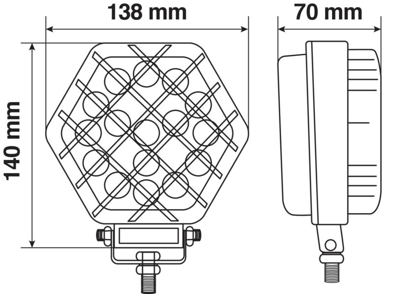 WL-22, faro ausiliario a 16 Led - 9/32V - Bianco - immagine 4