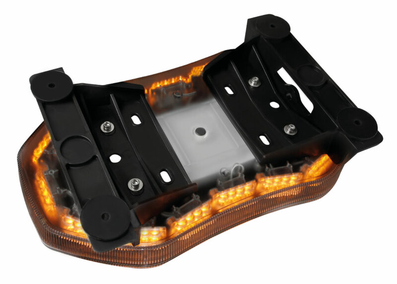 Barra lampeggiante arancio a 64 led, 10/30V - Fissaggio con viti - immagine 2