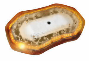 Barra lampeggiante arancio a 64 led, 10/30V - Fissaggio con viti - immagine 3