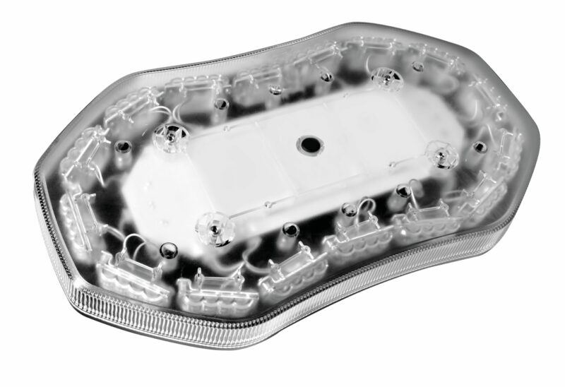 Barra lampeggiante arancio a 64 led, 10/30V - Fissaggio con viti - immagine 4