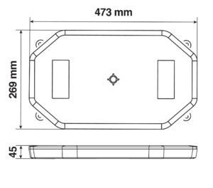 Barra lampeggiante arancio a 64 led, 10/30V - Base magnetica - immagine 3