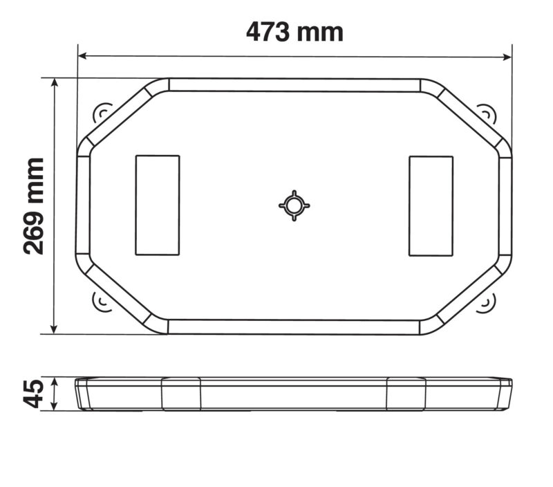Barra lampeggiante arancio a 64 led, 10/30V - Base magnetica - immagine 3