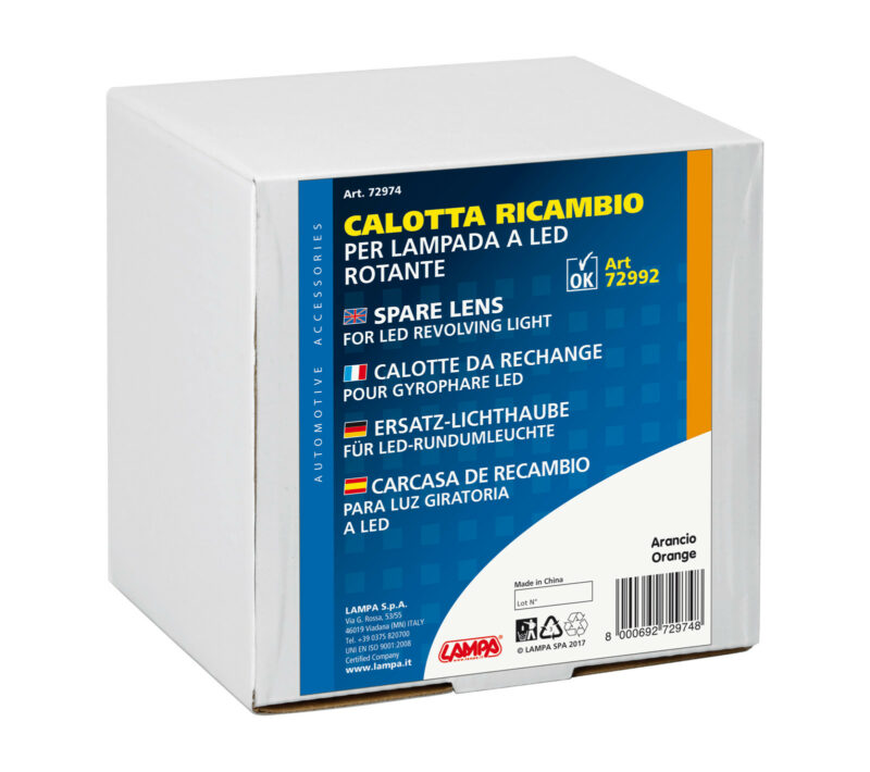 Calotta ricambio per luce di segnalazione art. 72992/72994 - Arancio - immagine 2