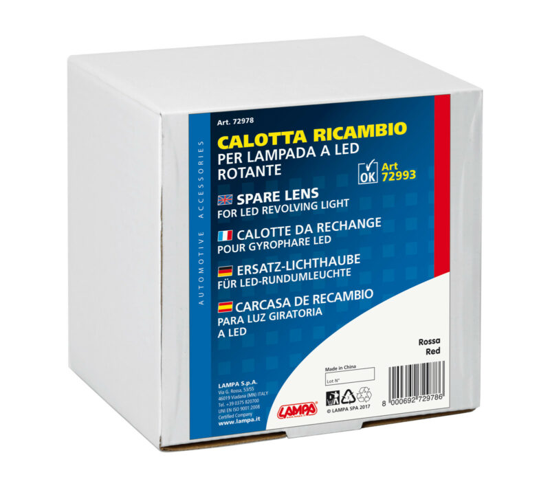 Calotta ricambio per luce di segnalazione art. 72993 - Rosso - immagine 2