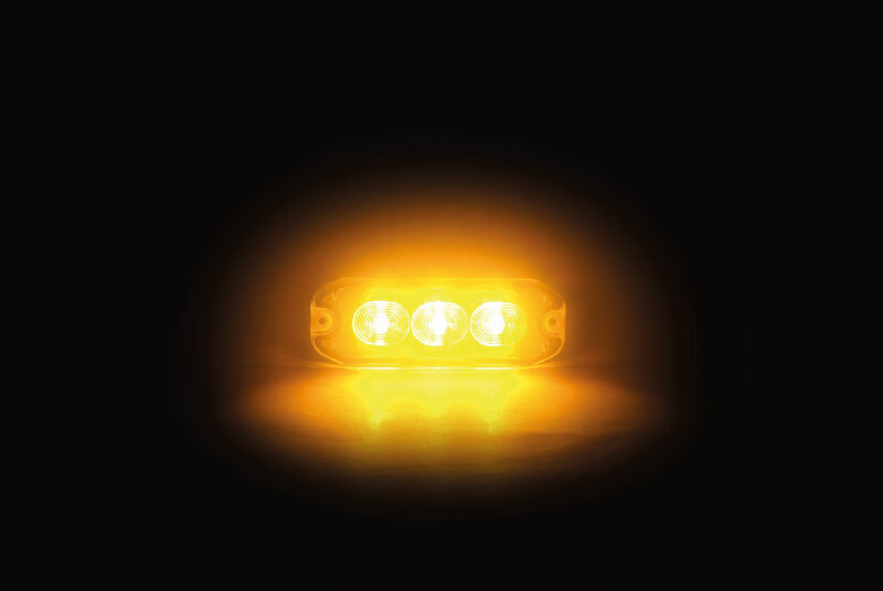 Luce di segnalazione multifunzione a 3 Led, 12/24V - 88x30 mm - Arancio - immagine 2