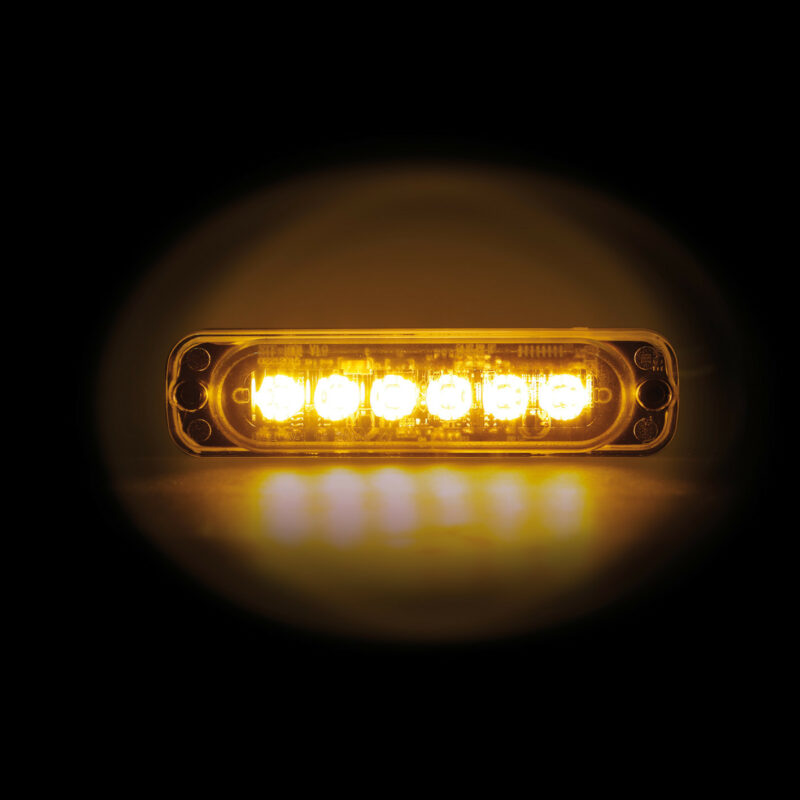 Luce di segnalazione multifunzione a 6 Led, 12/24V - Arancio - immagine 3